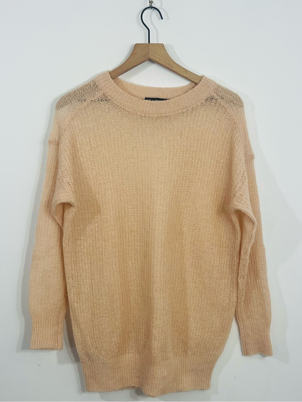 MNG Casual Light Salmon Pink Very Light Weight Feminine Wool Mix Sweater XS
